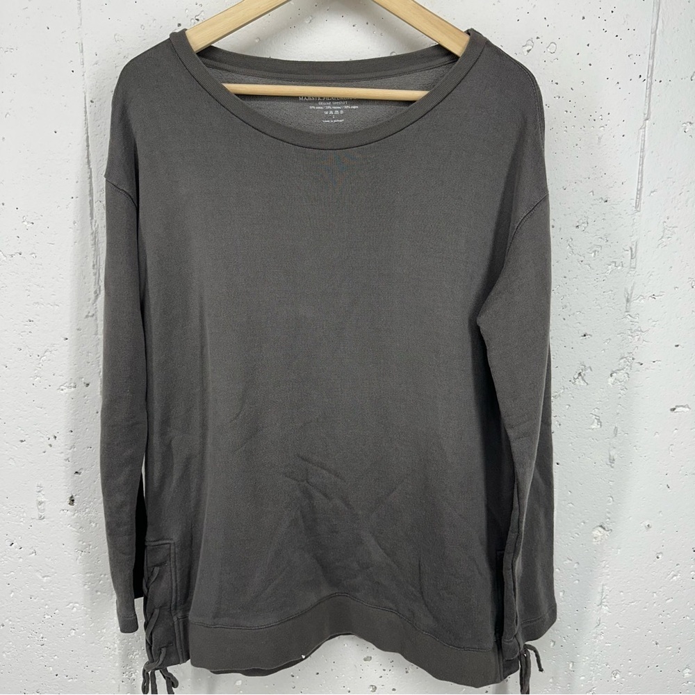 Majestic Filatures Women's Size 2 Small Gray Tie Side Boatneck Shirt - Picture 2 of 16
